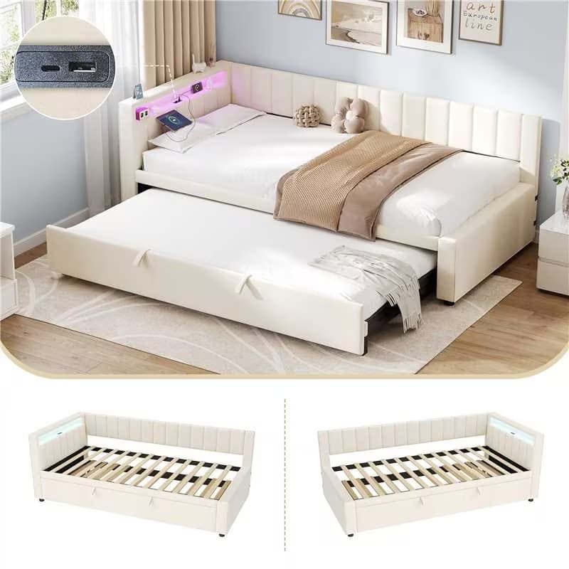 3-in-1 Velvet Daybed & Sofa Bed - image 2