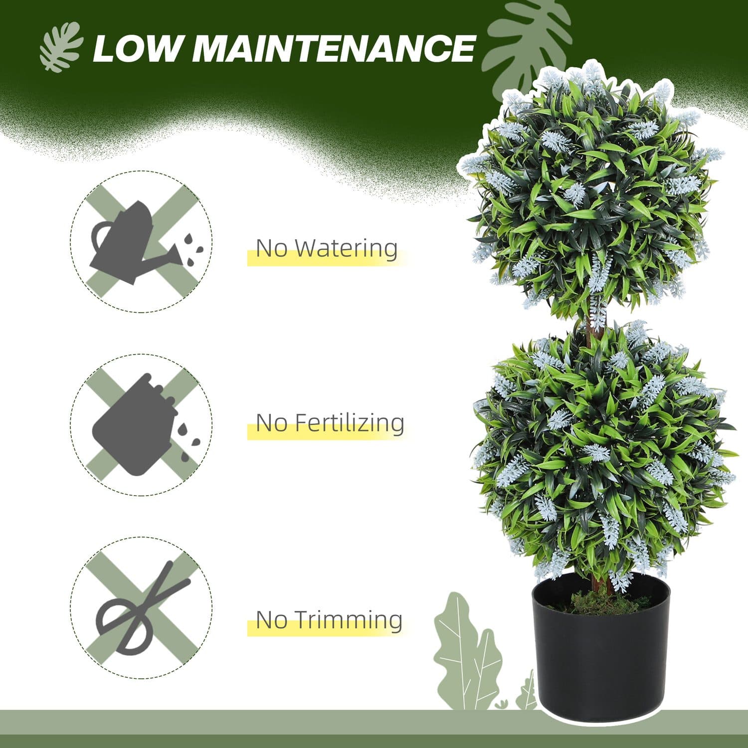 70cm Faux Lavender Ball Trees - image 5