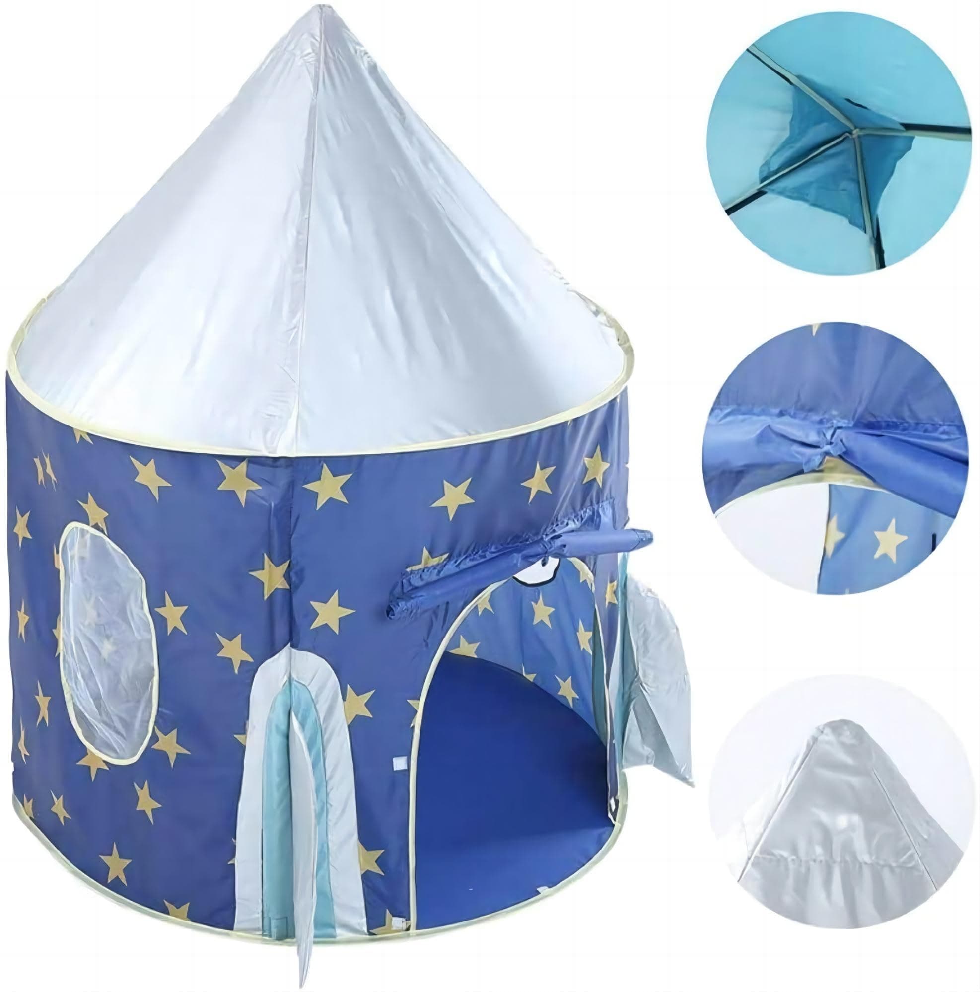 A foldable rocket play tent for imaginative adventures