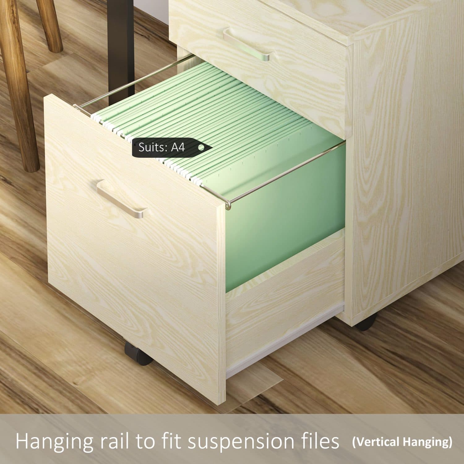 Secure Your Workspace with the Vinsetto Oak Filing Cabinet - image 1