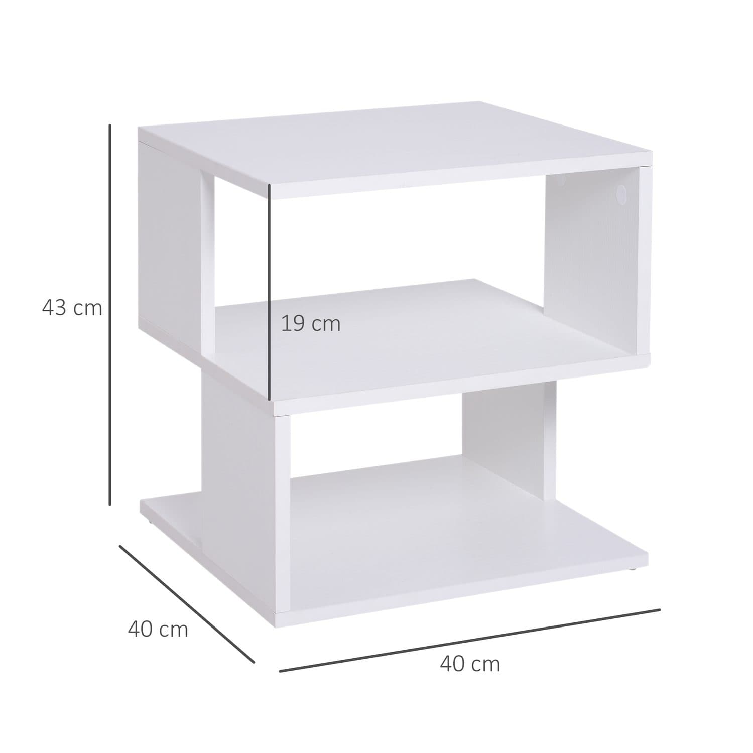 Modern 2-Tier White Side Tables - image 3