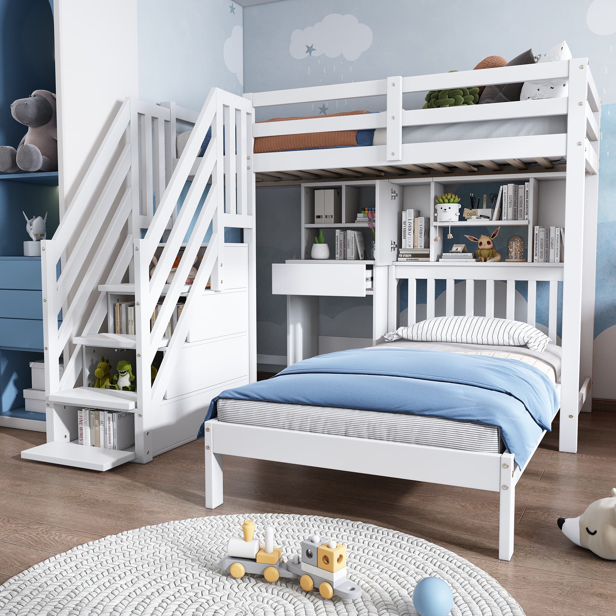 The Ultimate All-in-One Bunk Bed with Desk & Storage