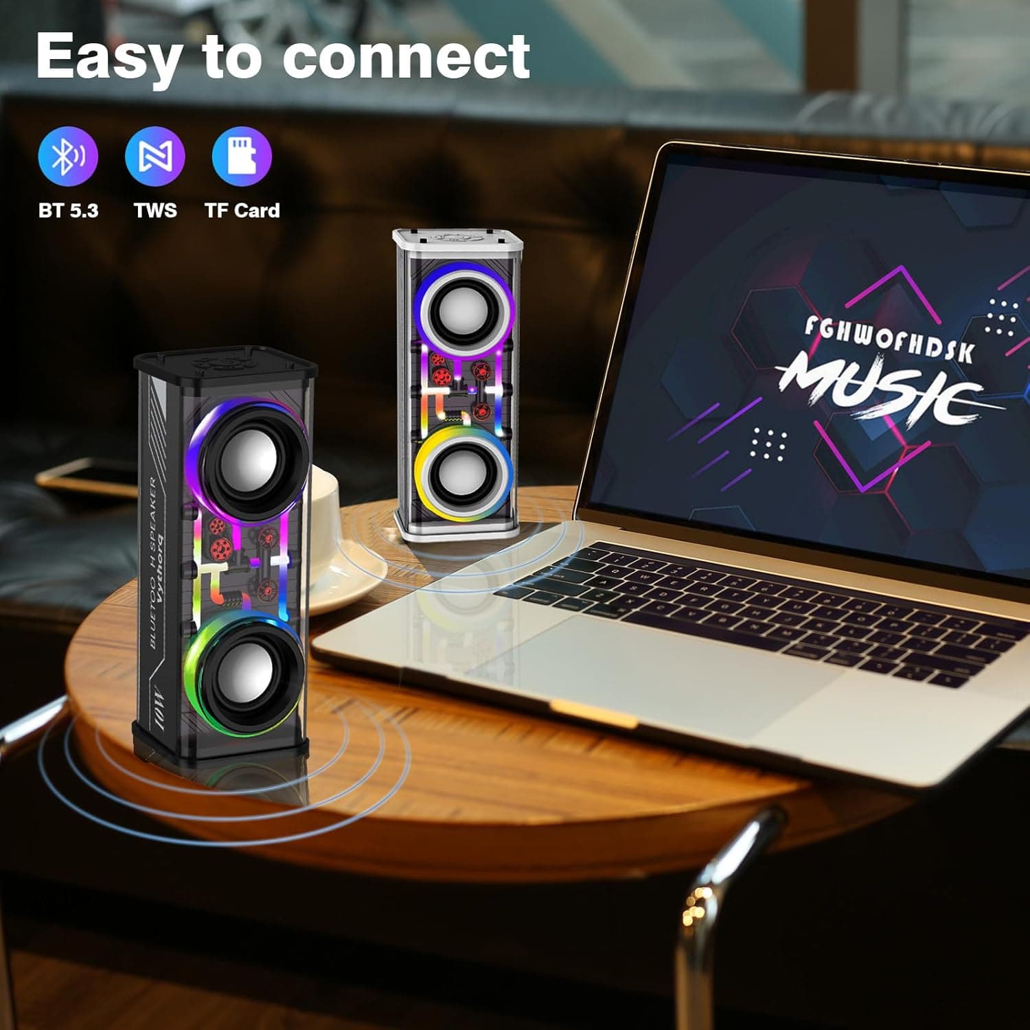 Transparent LED Bluetooth Speaker for Music and Mood - image 2