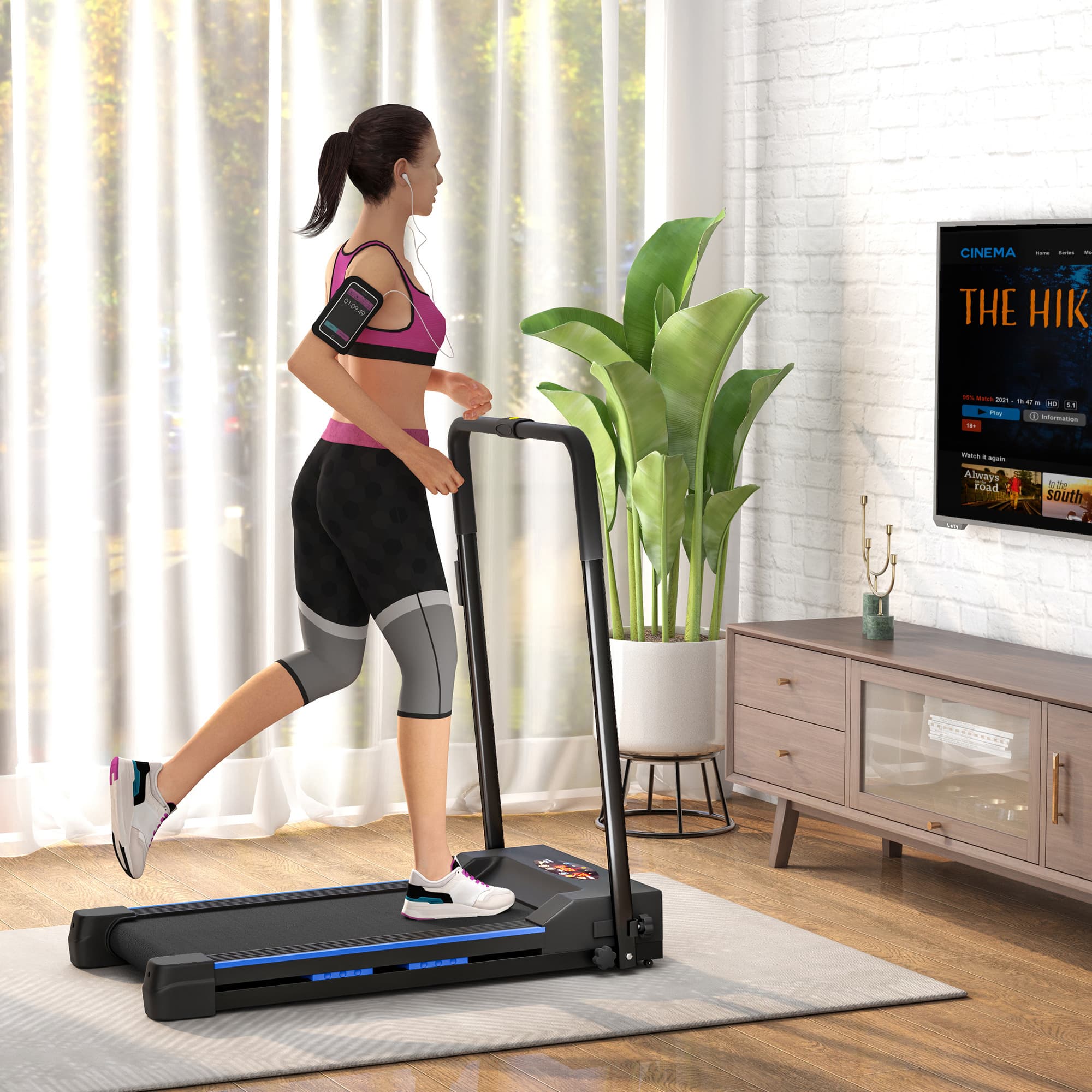 Fold-Flat Motorised Treadmill with LCD Display and Remote Control - image 5