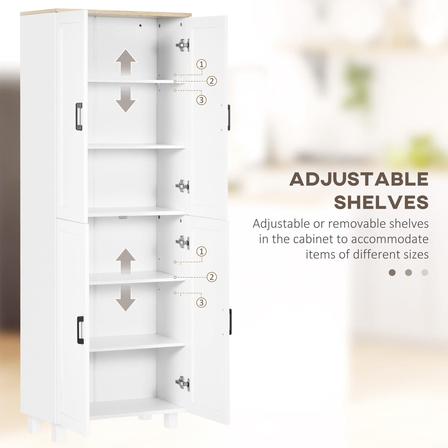 Tall White Kitchen Cupboard - image 2