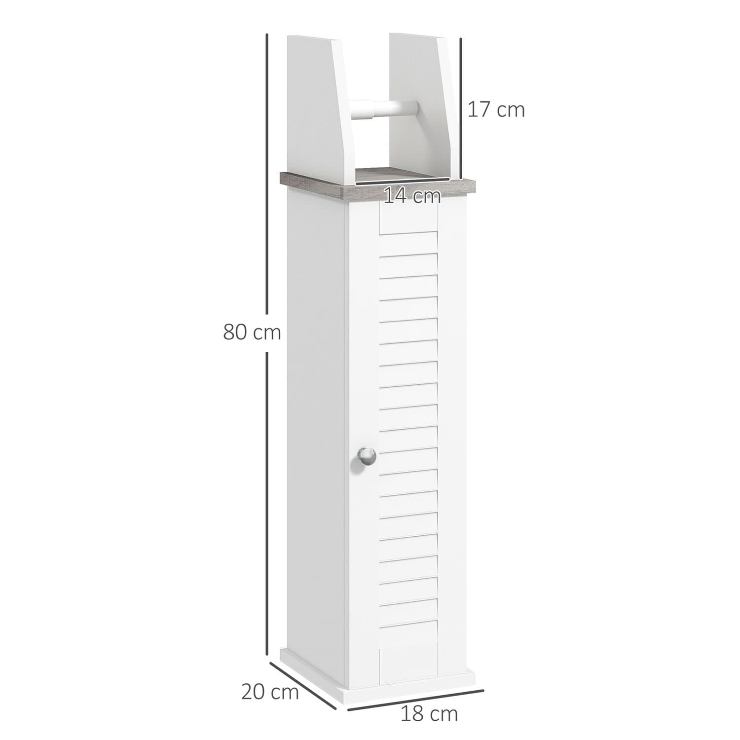 White Slim Bathroom Cabinet for Toilet Roll Storage - image 5