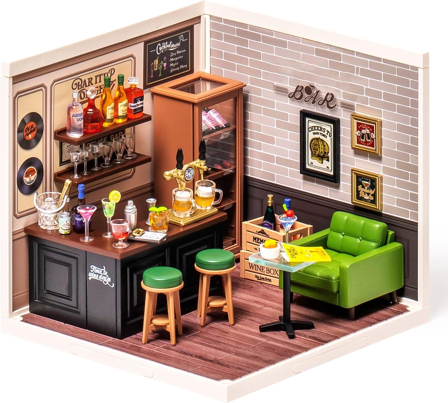 DIY Miniature Bar Building Kit with Lights - image 8