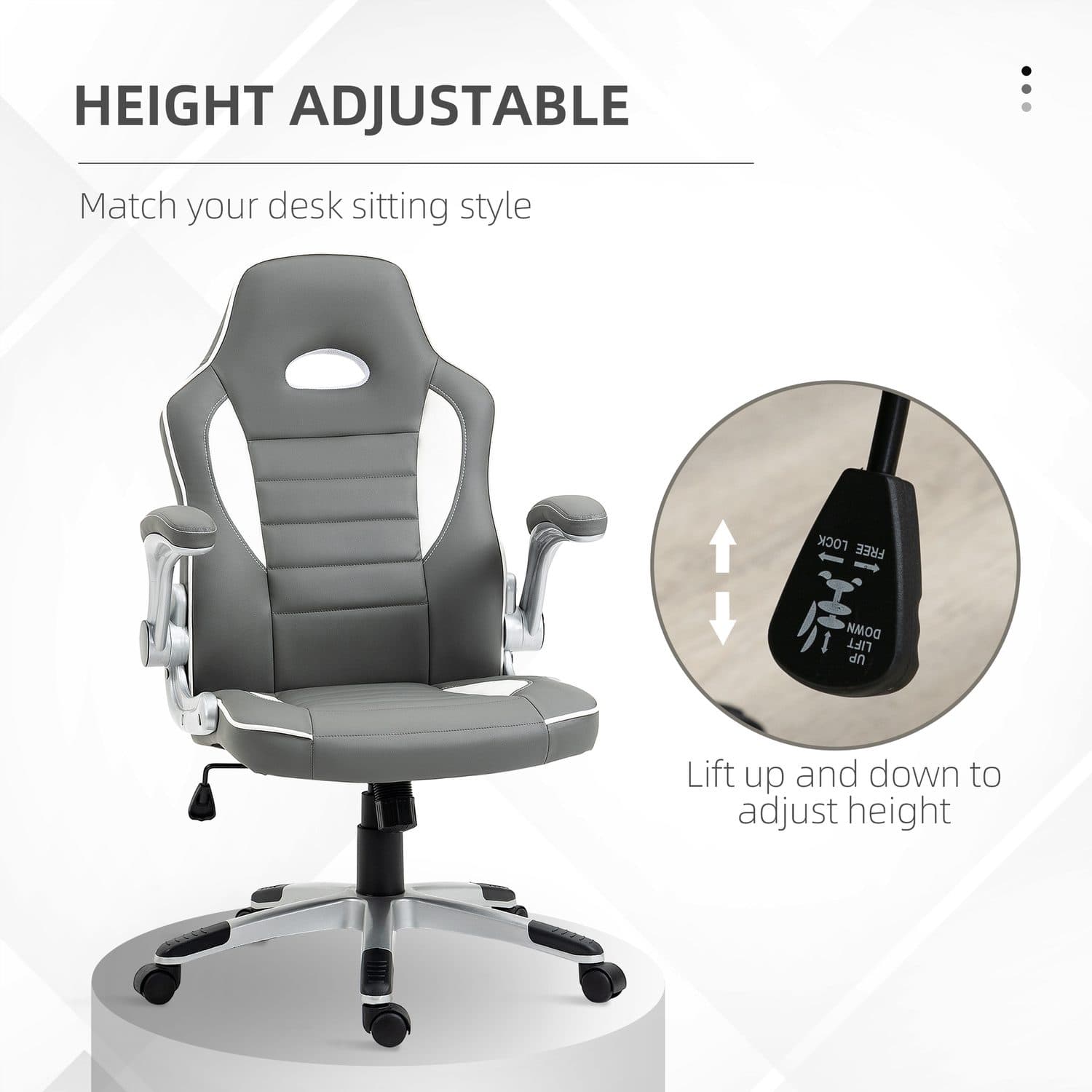 Vinsetto Grey Gaming Chair - image 4