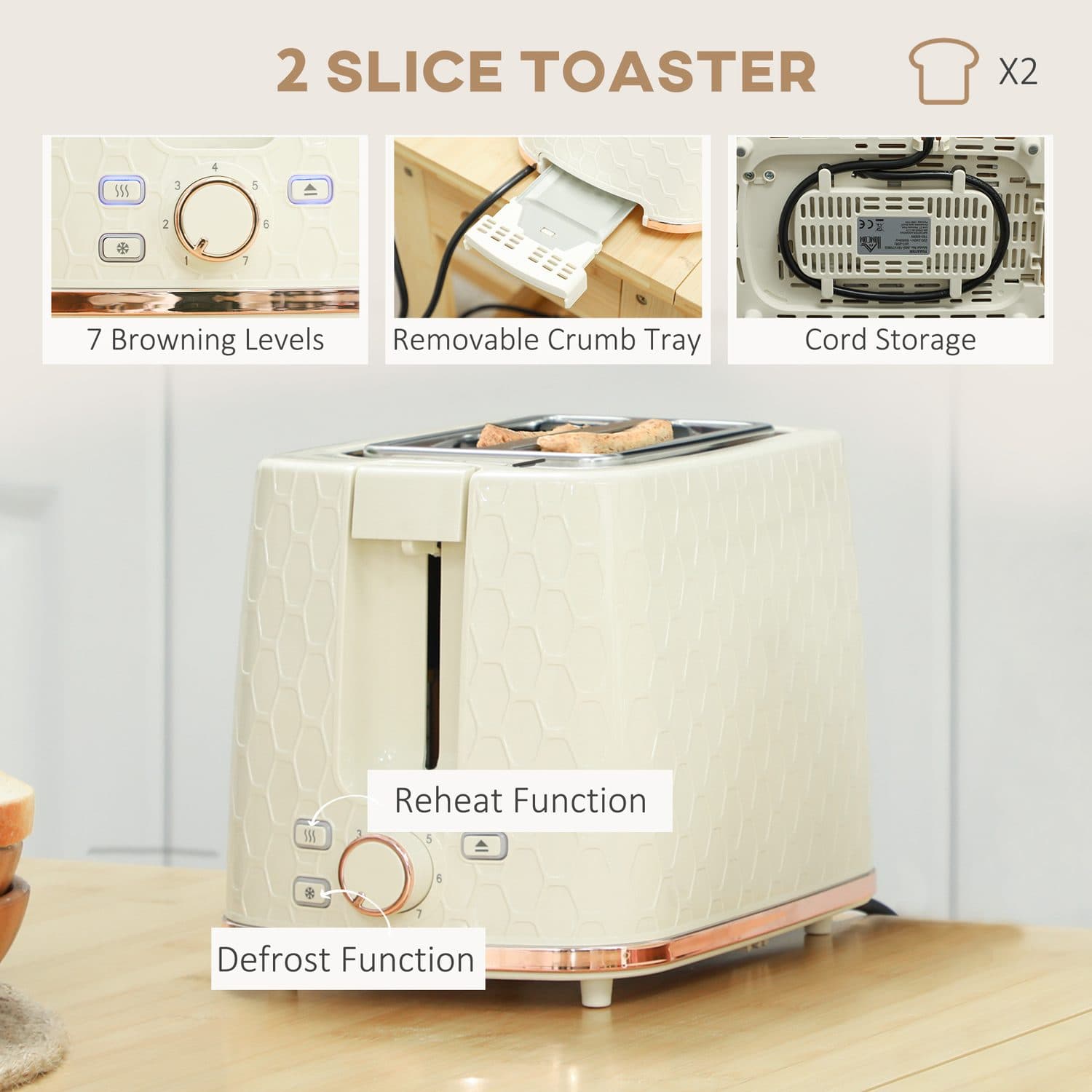 Beige Honeycomb Breakfast Set - image 1
