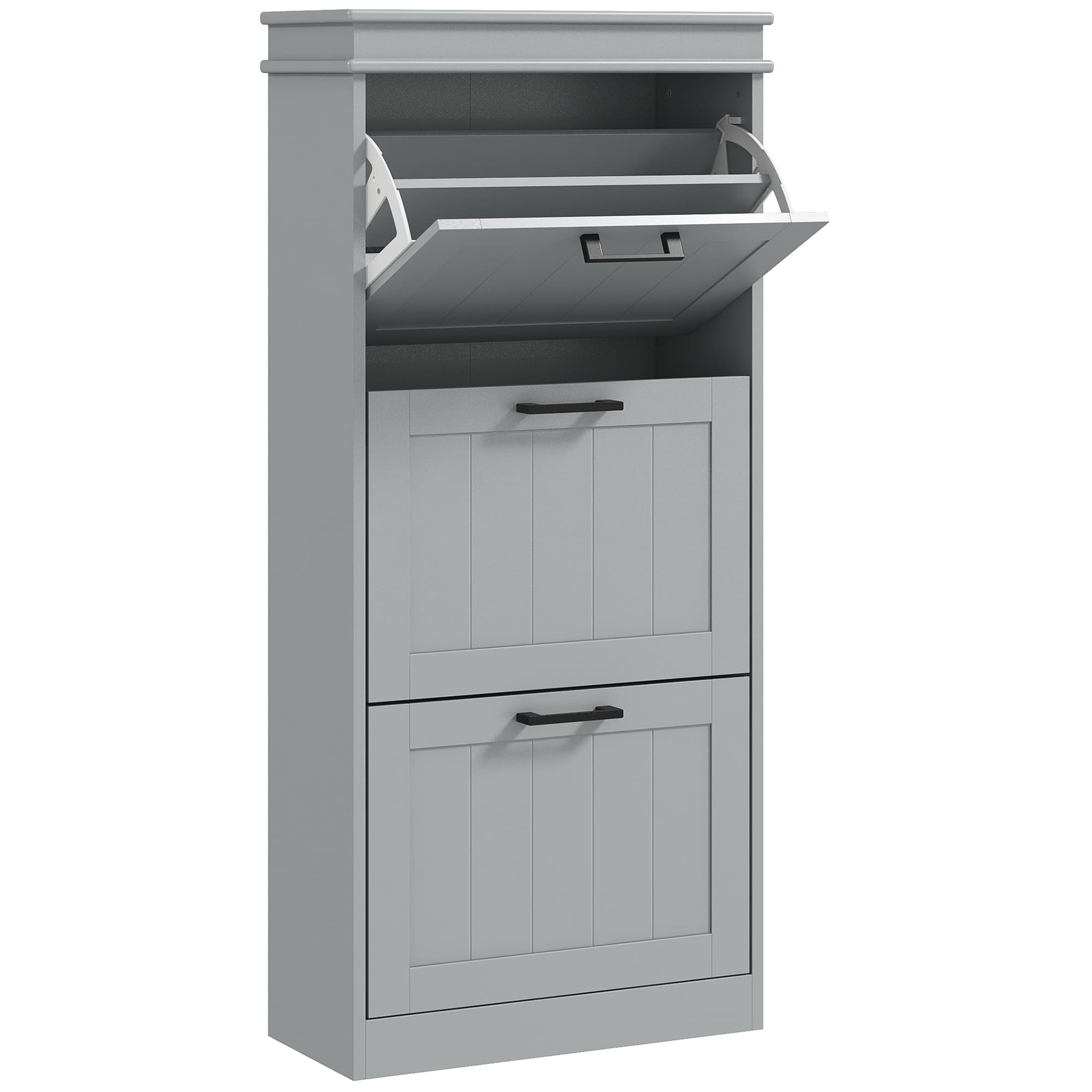 Slimline Grey Shoe Cabinet