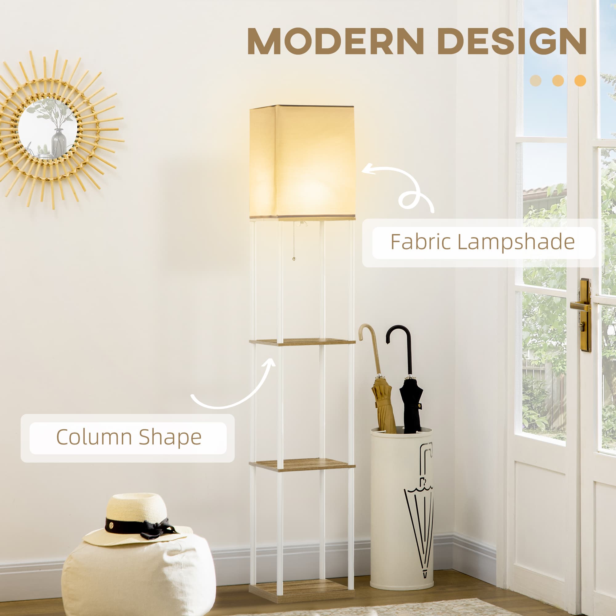 Light and Display with a Shelf Floor Lamp - image 2