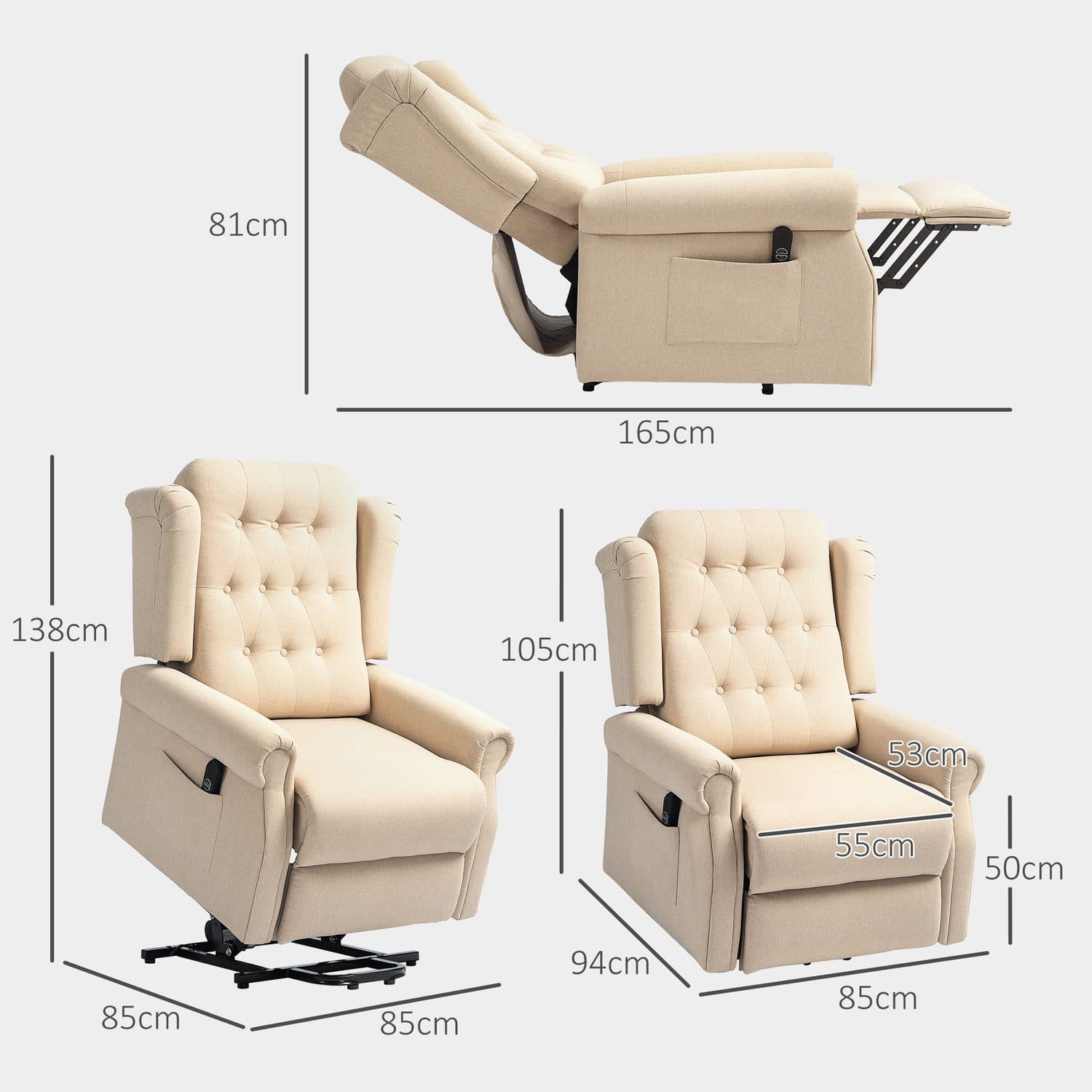 Beige Riser Recliner - image 1