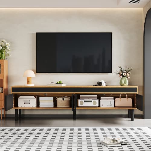 Stylish Black & Wood TV Cabinet for a Clutter-Free Space - image 7