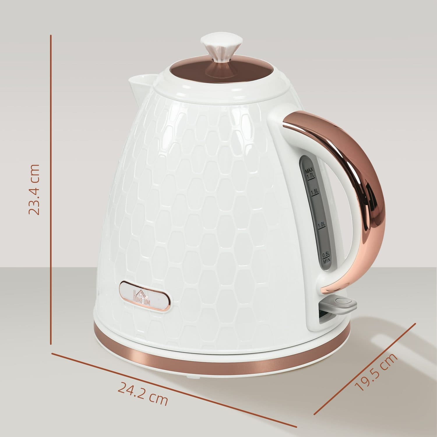 Cream Honeycomb Kettle with Rose Gold Details - image 4