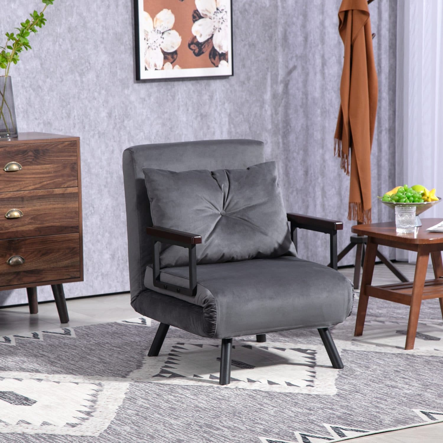 4-in-1 Velvet Single Chair Bed - image 3