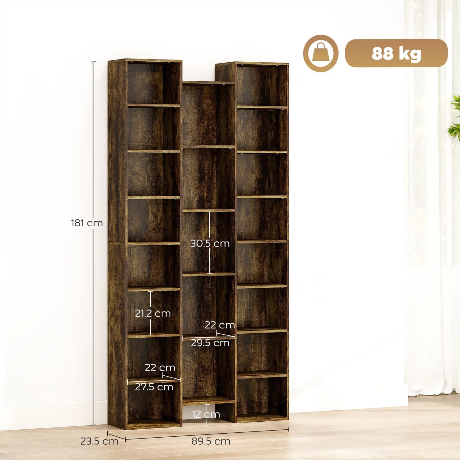 21-Compartment Rustic Bookshelf - image 5