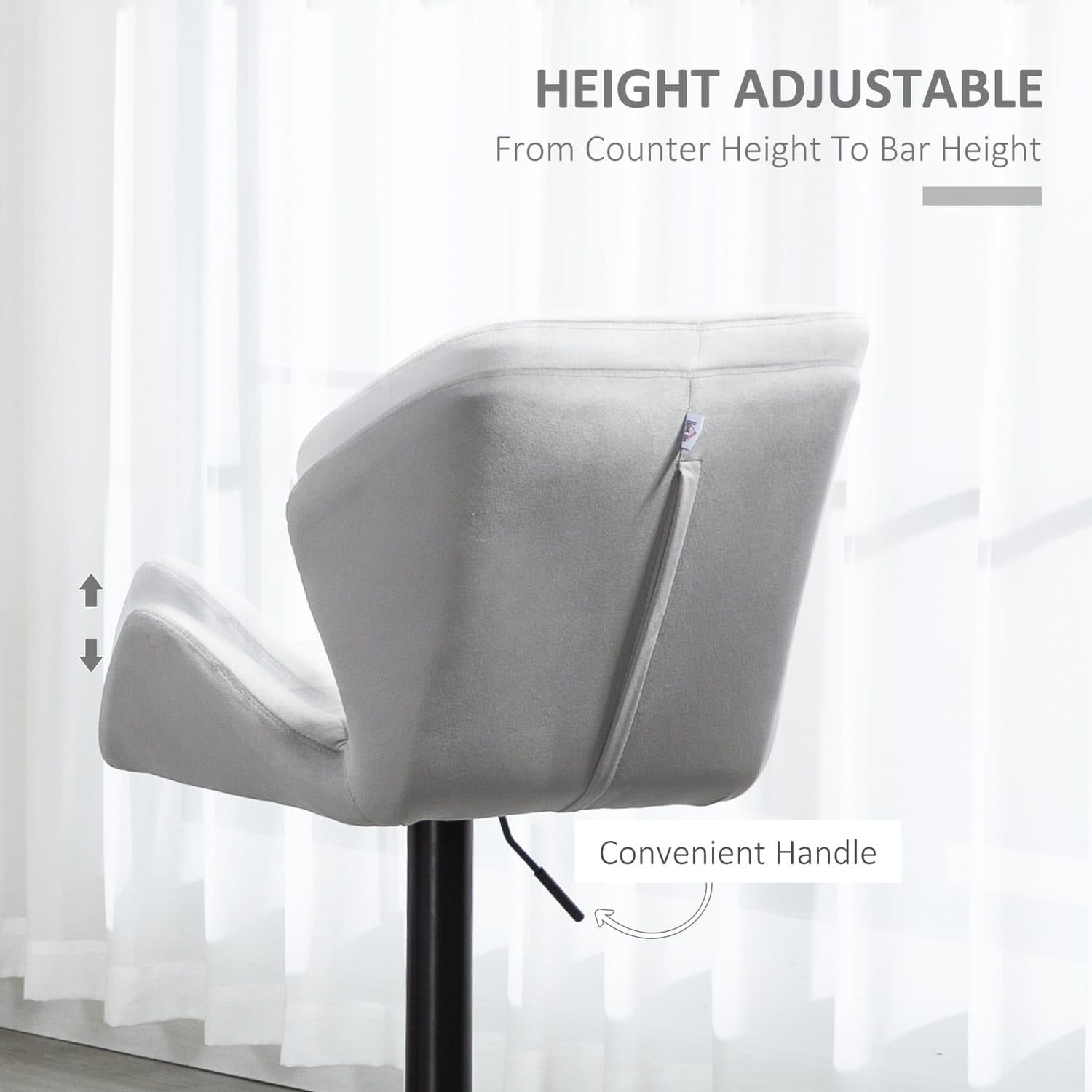 Grey Velvet Swivel Bar Stools - image 1