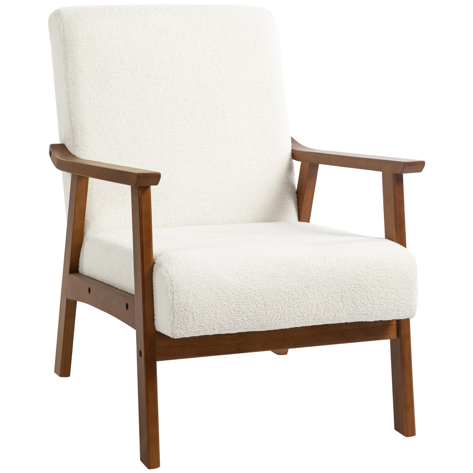Mid Century Boucle Accent Chair