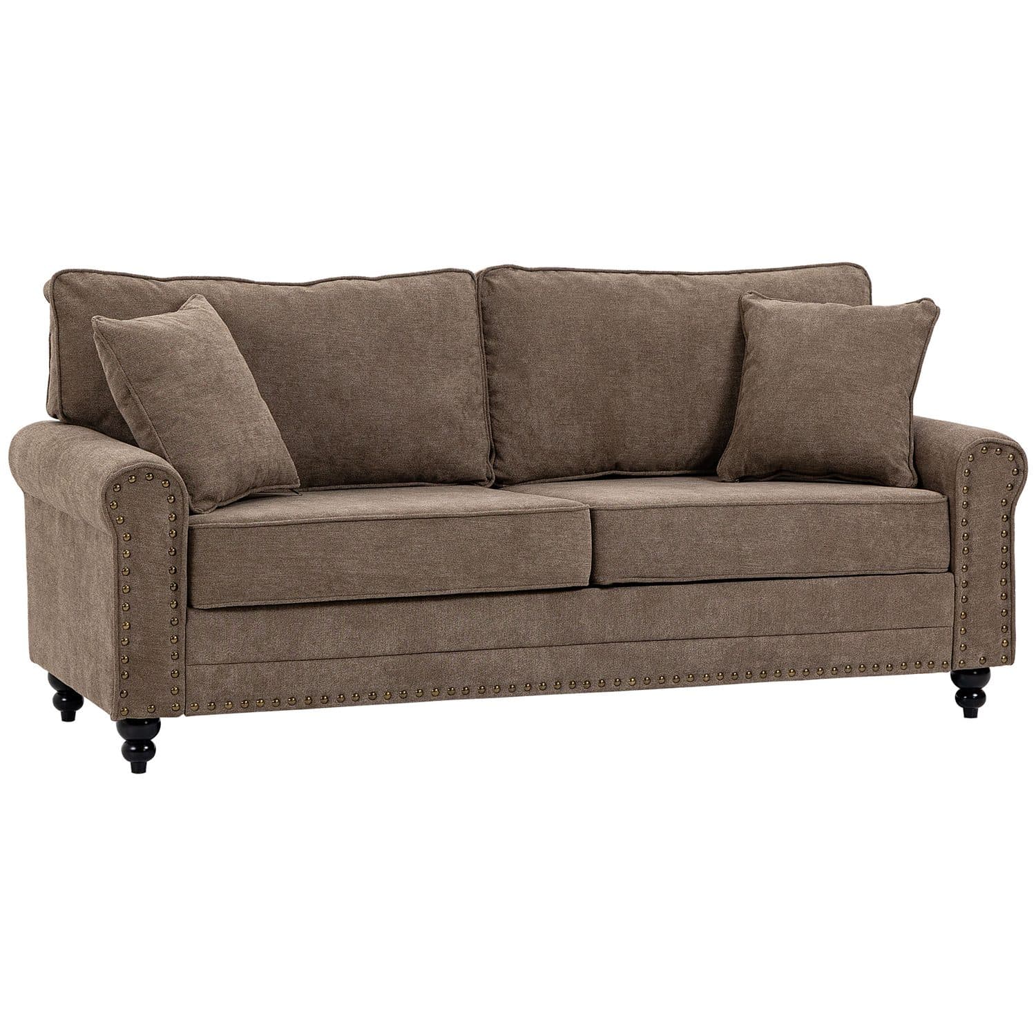A compact brown sofa made for everyday lounging - Brown