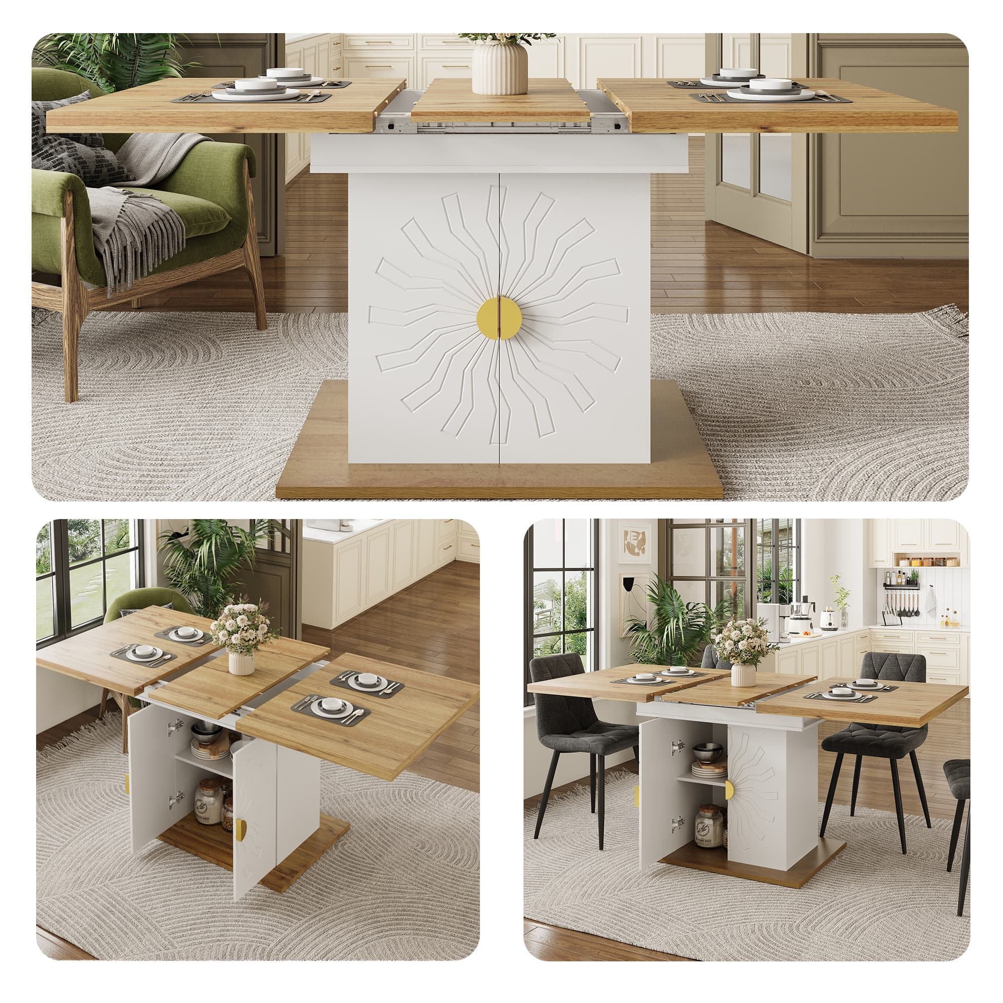 Extendable Dining Table with Clever Integrated Storage