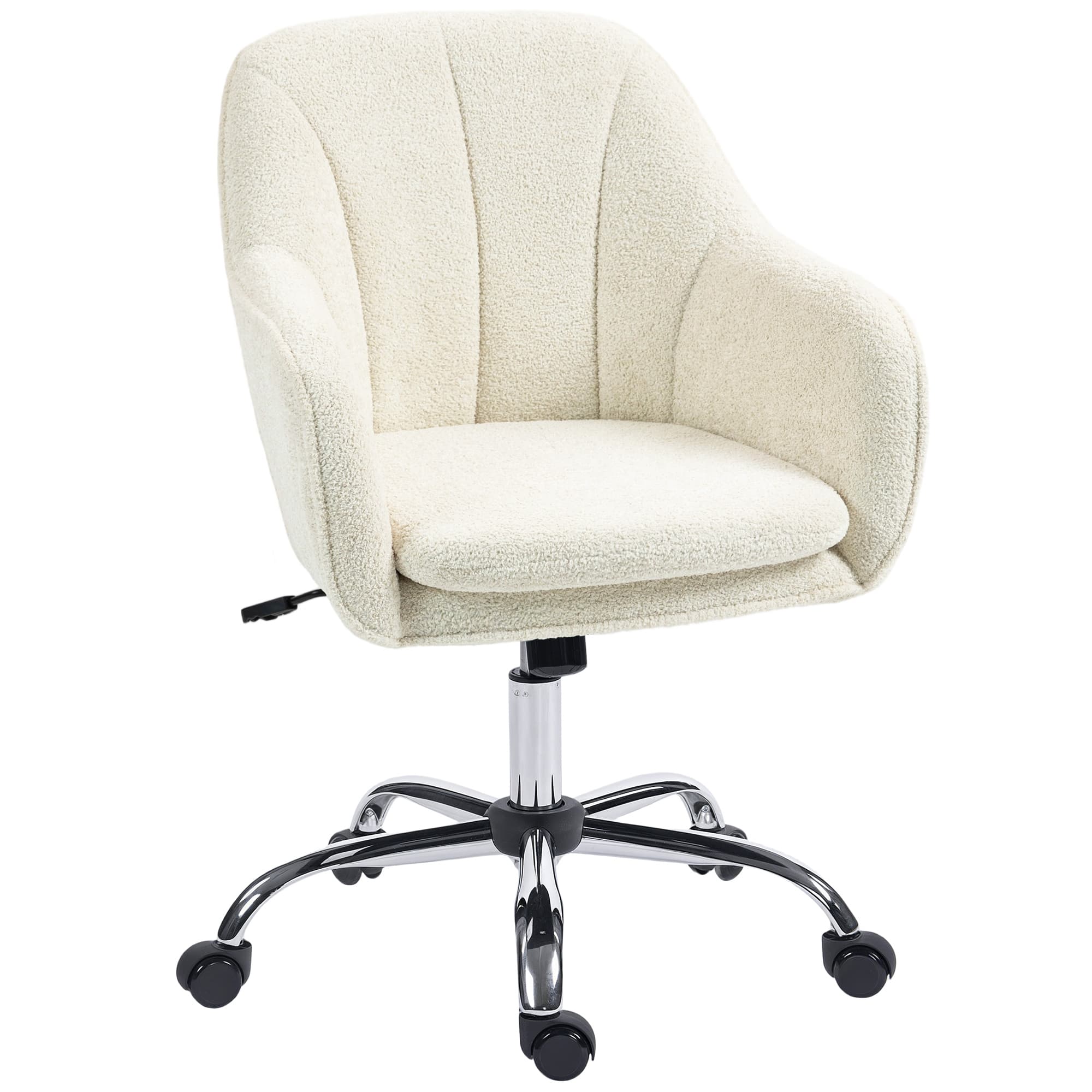 Beige Velvet Office Chair