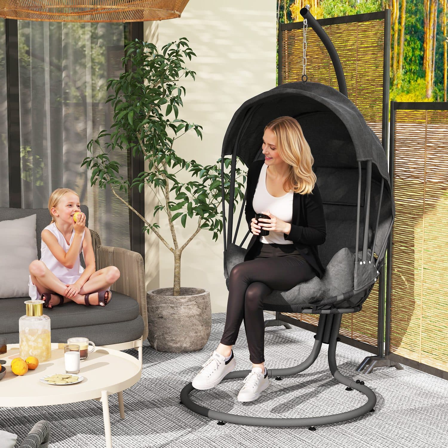 Grey Hanging Egg Chair - image 5