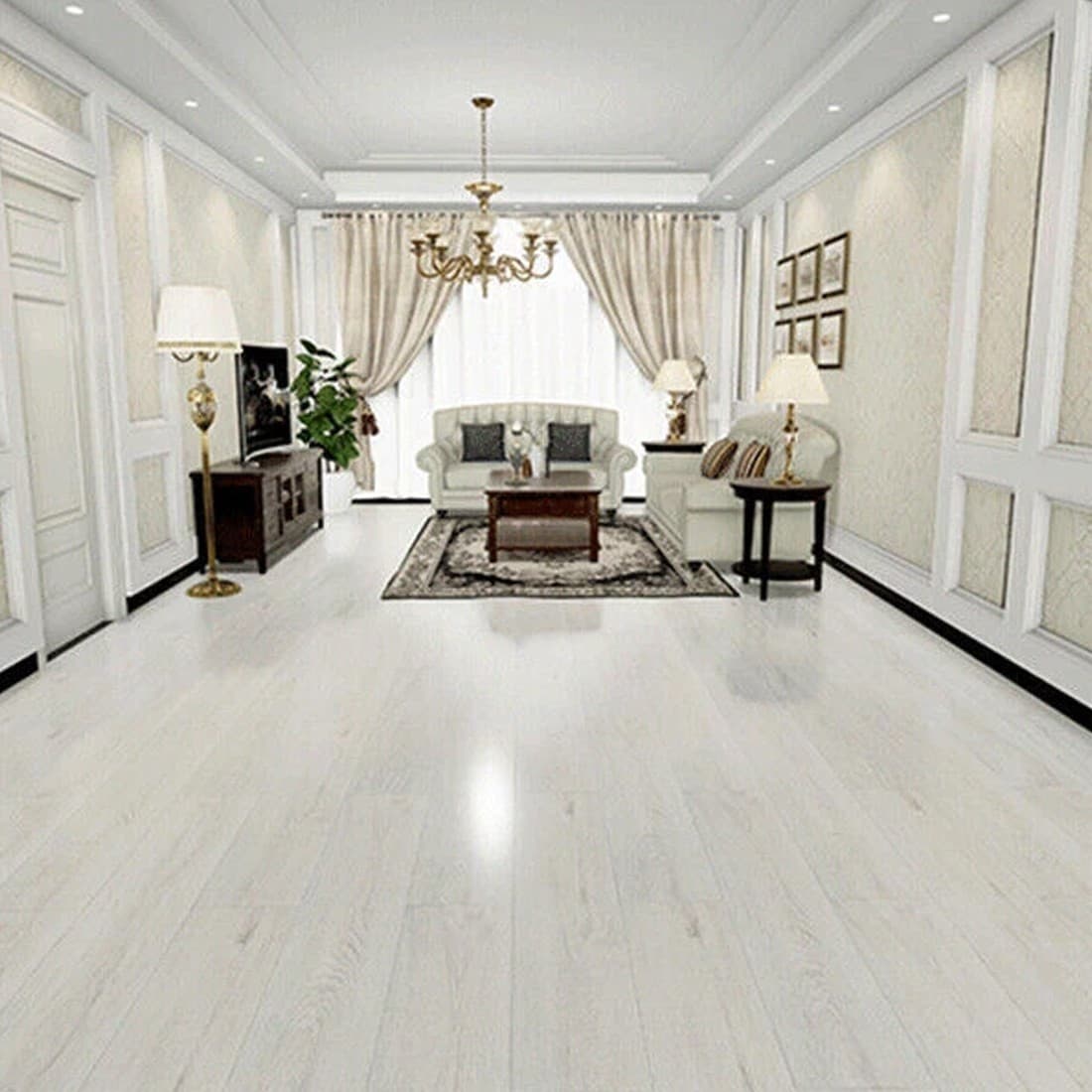 White wood effect vinyl planks for quick room updates - image 5