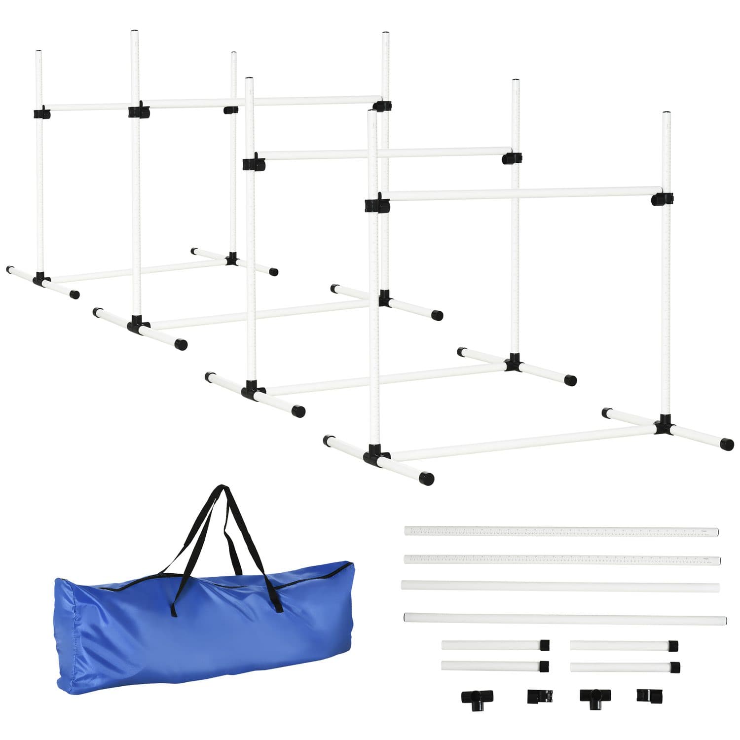 PawHut Lightweight Dog Agility Jump Set with Carrying Bag