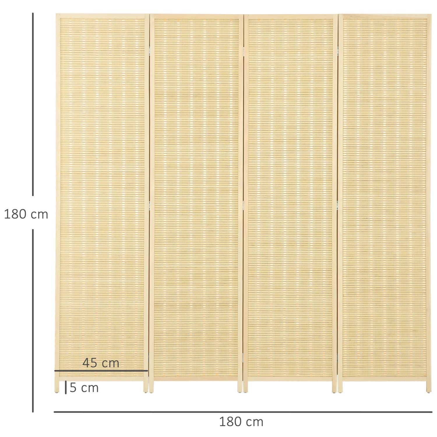 Natural 4-Panel Room Divider - image 2
