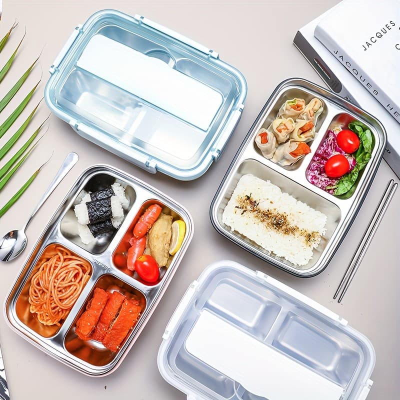 Stainless Steel Insulated Lunch Box with 3 Compartments - image 1
