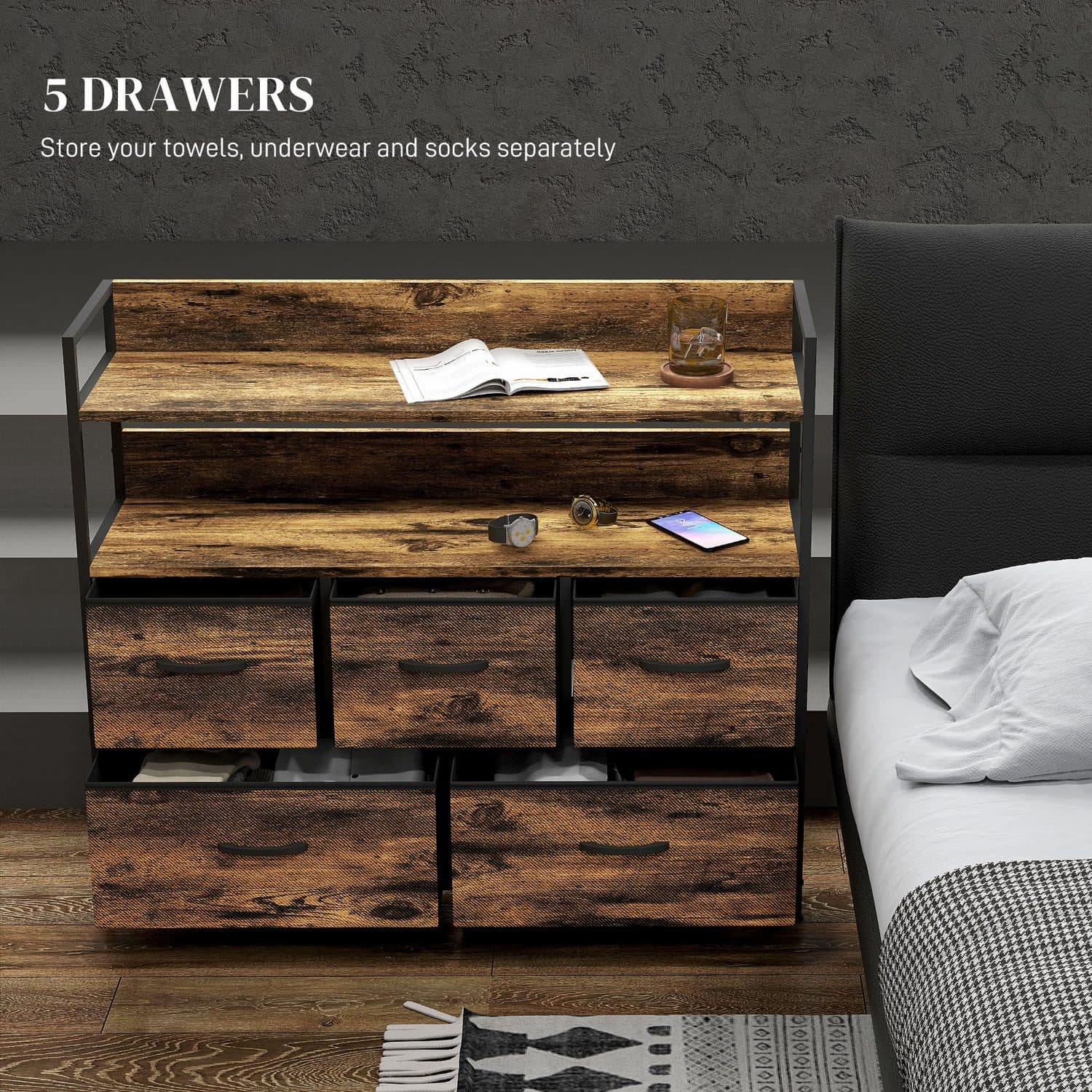 Rustic 5-Drawer Chest - image 4