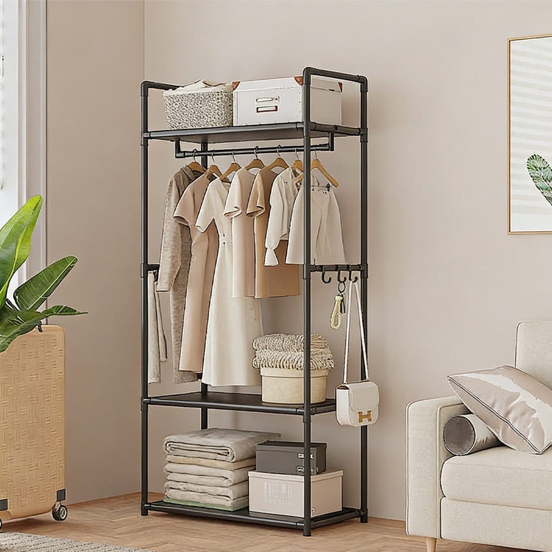 A Freestanding Clothes Rail with Shelves That Moves Where You Need It - image 4