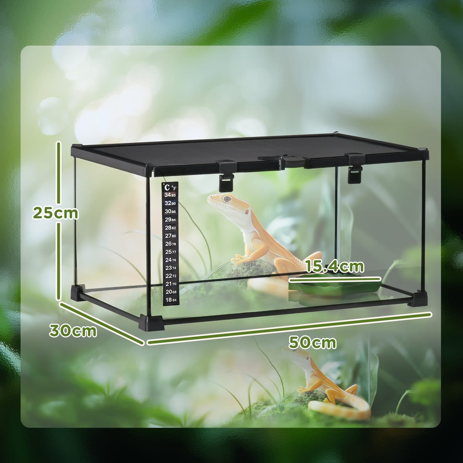PawHut 360° Glass Reptile Terrarium with Raised Base - image 5