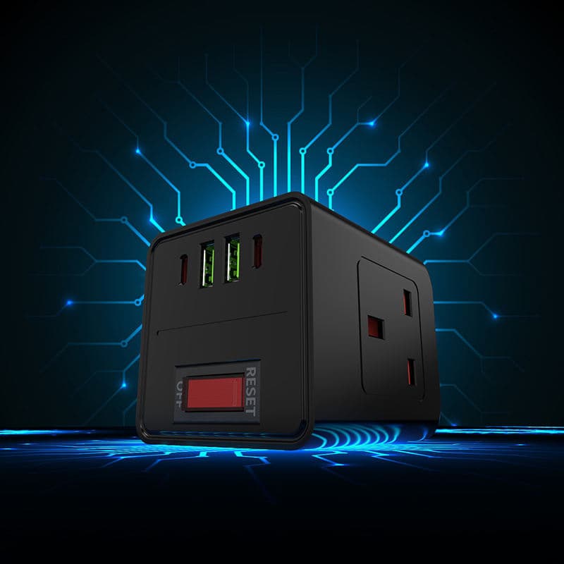 Compact cube extension lead for tidy multi-device charging - image 1