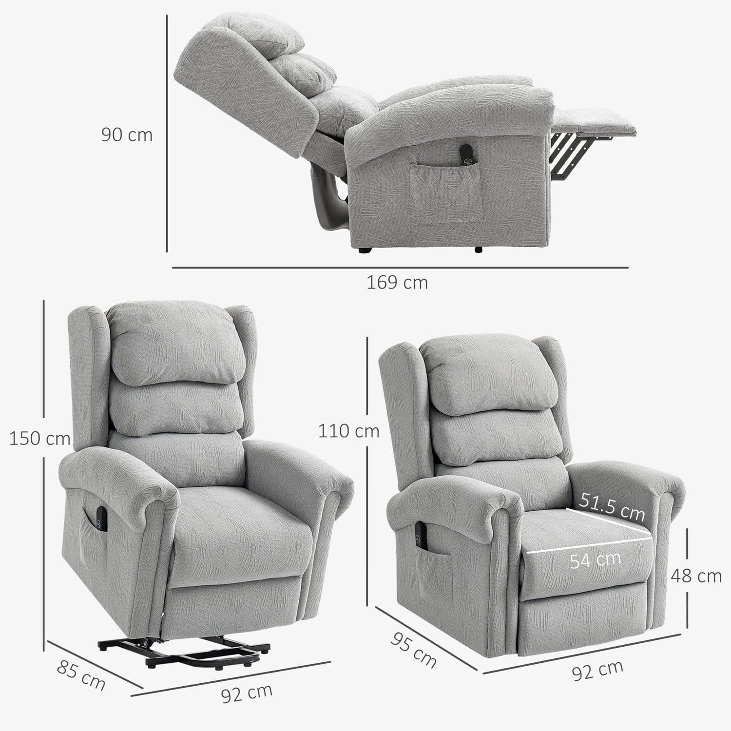 Grey Electric Riser Recliner - image 1