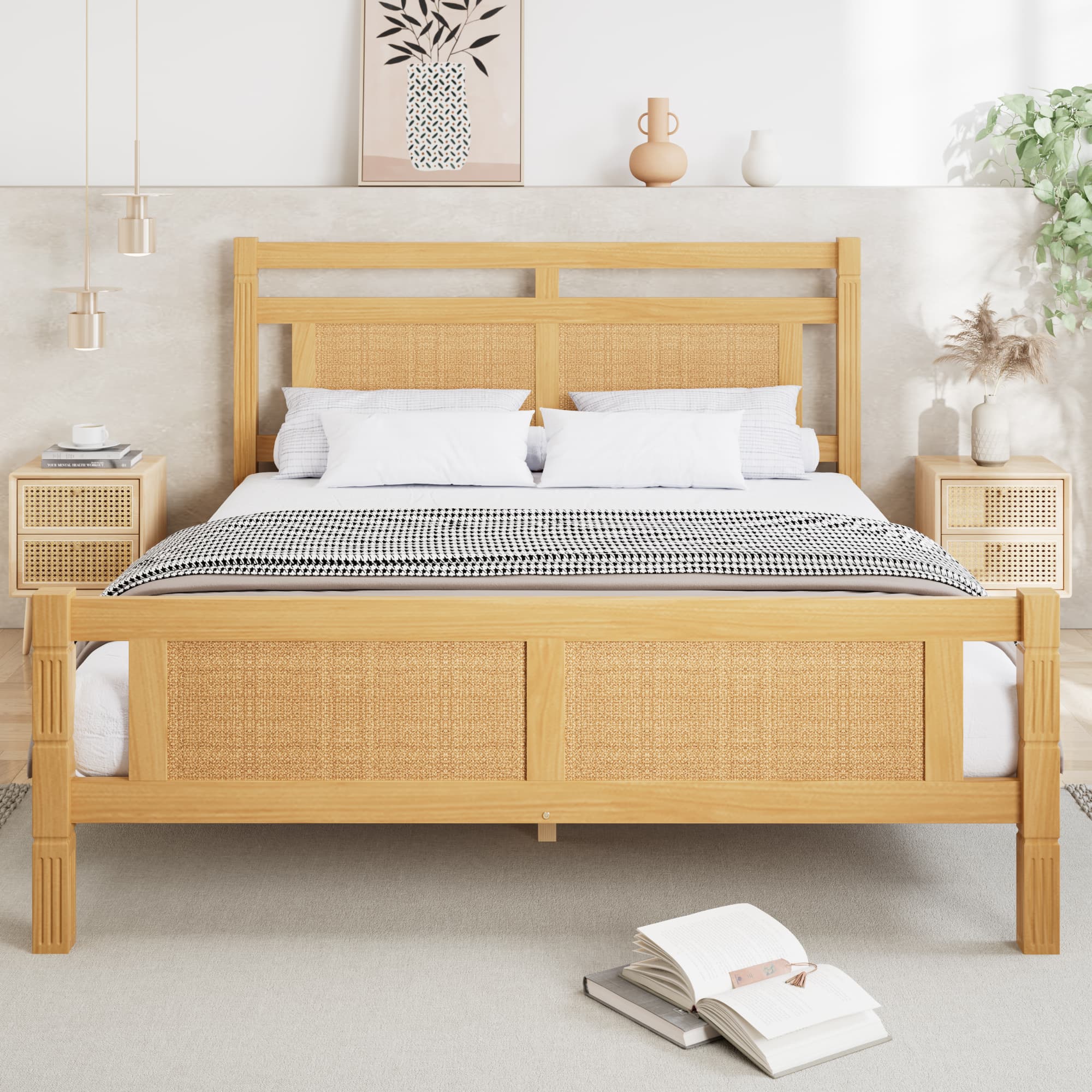 Natural Rattan Double Bed - image 1