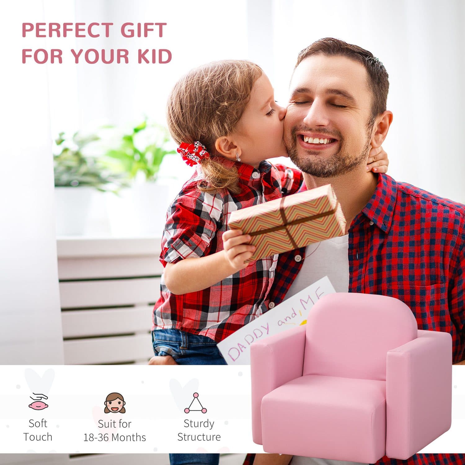 Pink 2-in-1 Toddler Sofa - image 4