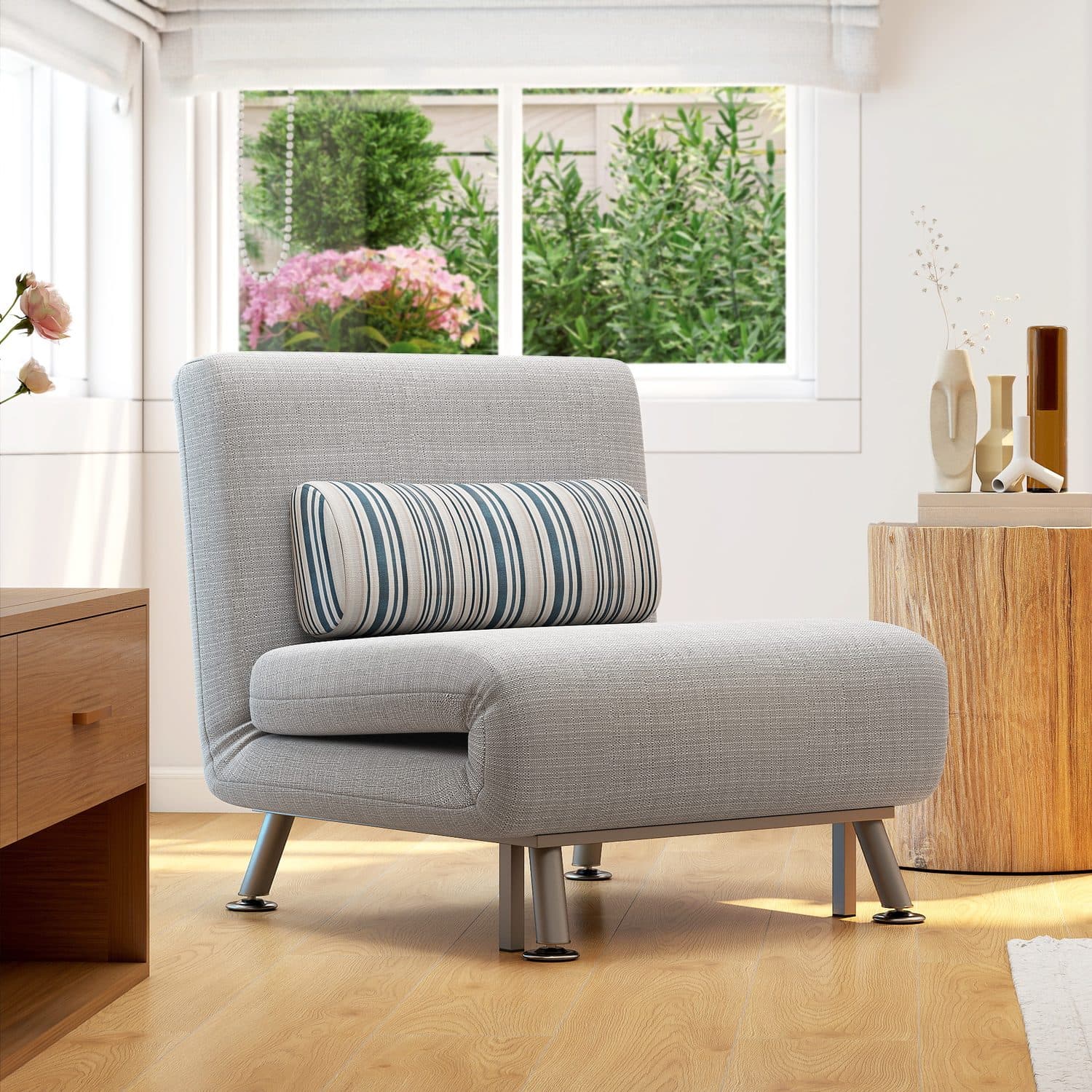 Light Grey Single Sofa Bed - image 4
