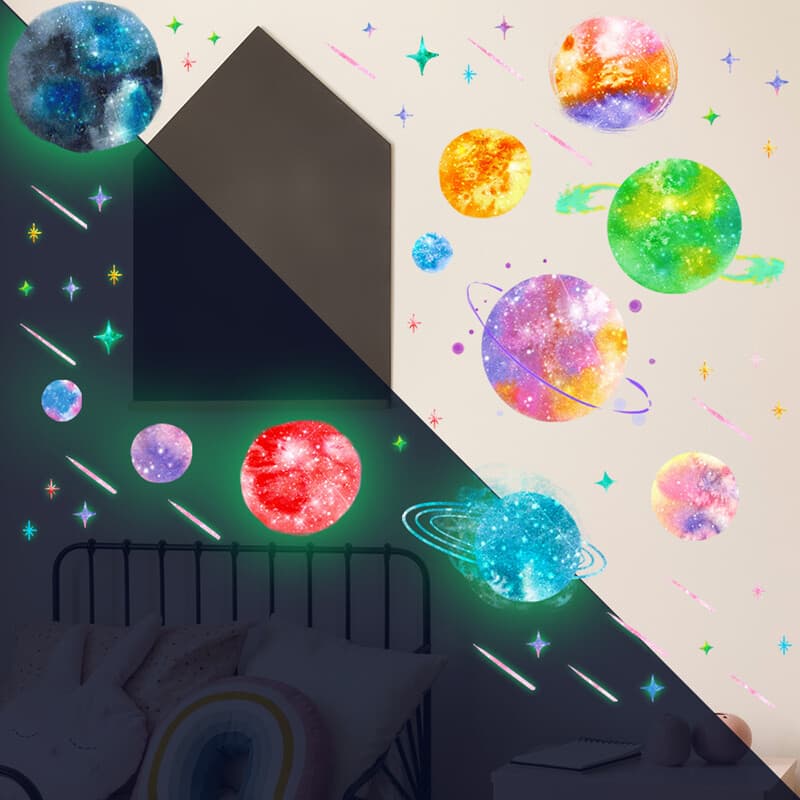 Glow in the Dark Planet and Star Wall Stickers - image 4