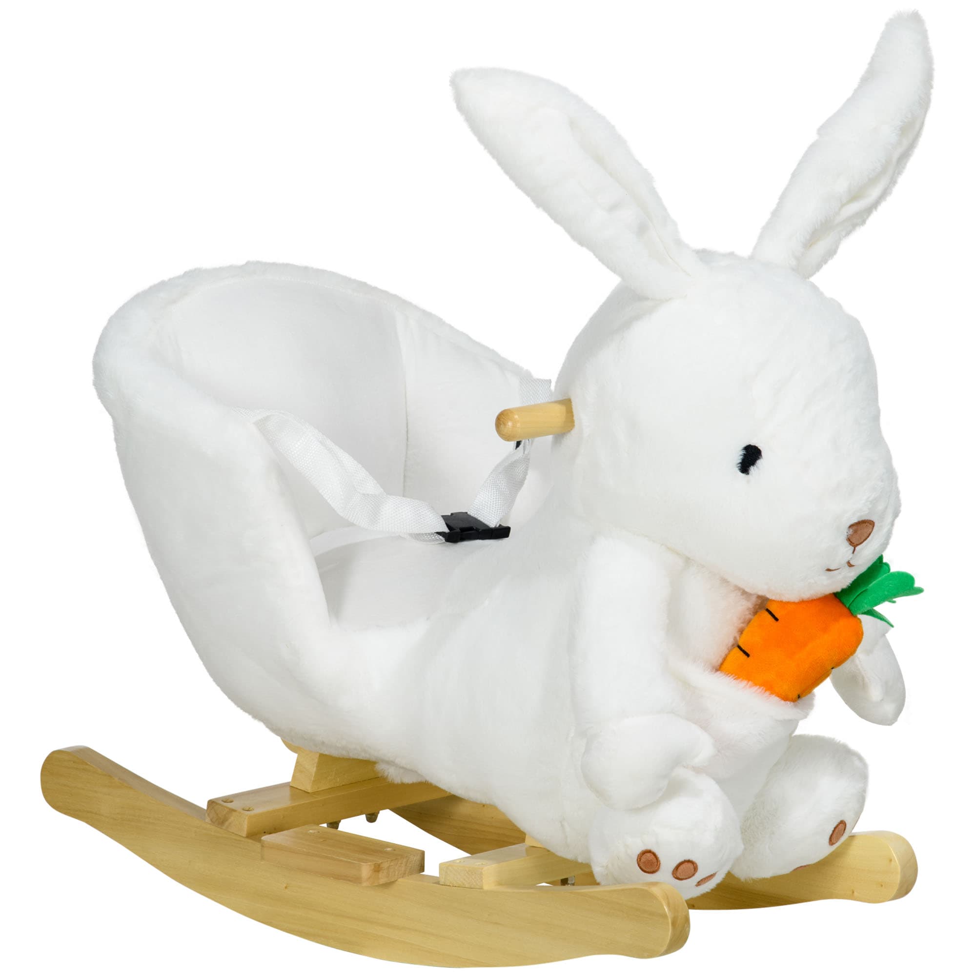 White Rabbit Rocking Horse With Safety Harness for Toddlers