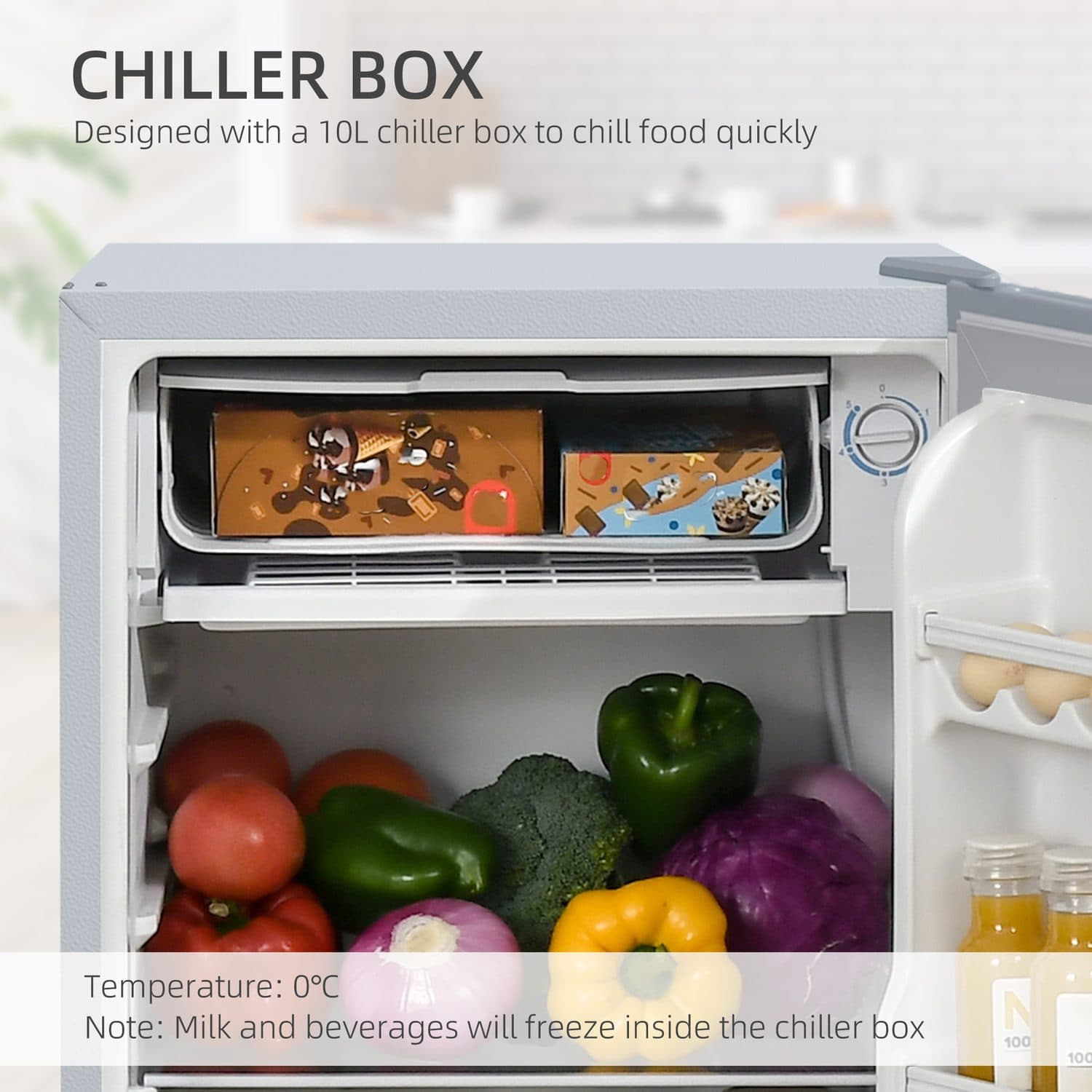 Grey Under Counter Fridge Freezer With Chiller Box - image 5