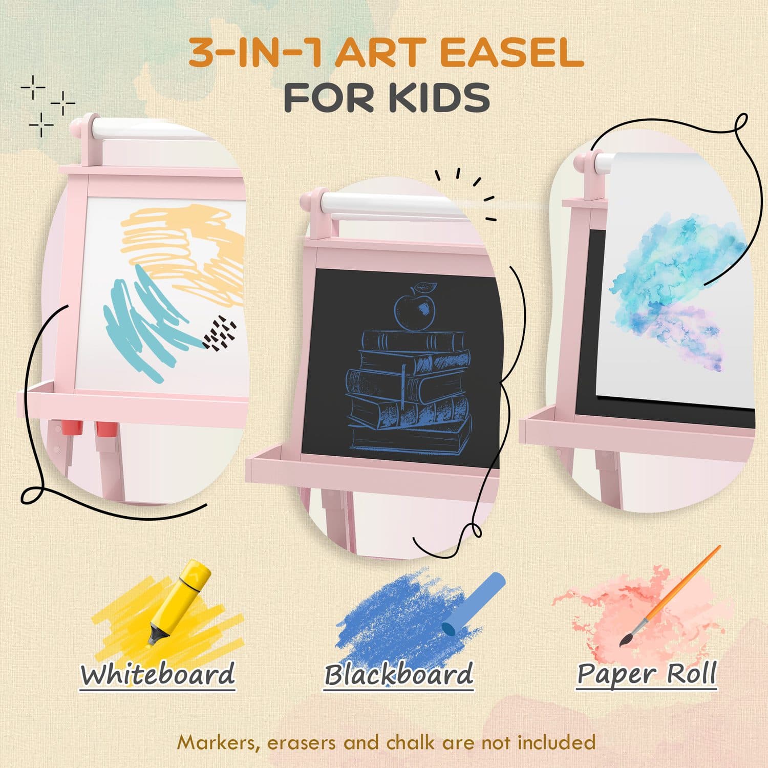 Pink 3-in-1 Kids Easel - image 4