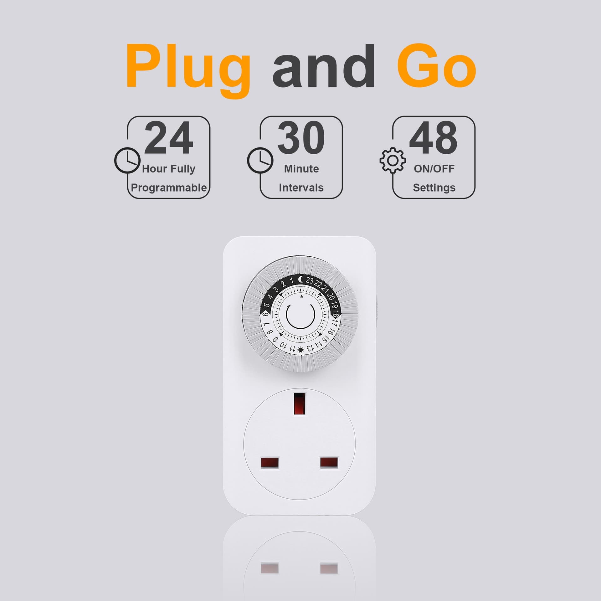 Set of Four UK Plug In Mechanical Timer Sockets - image 6