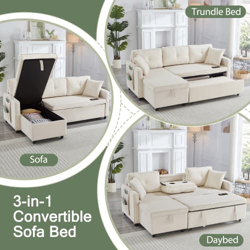 3-in-1 Reversible Sleeper Sofa - image 9