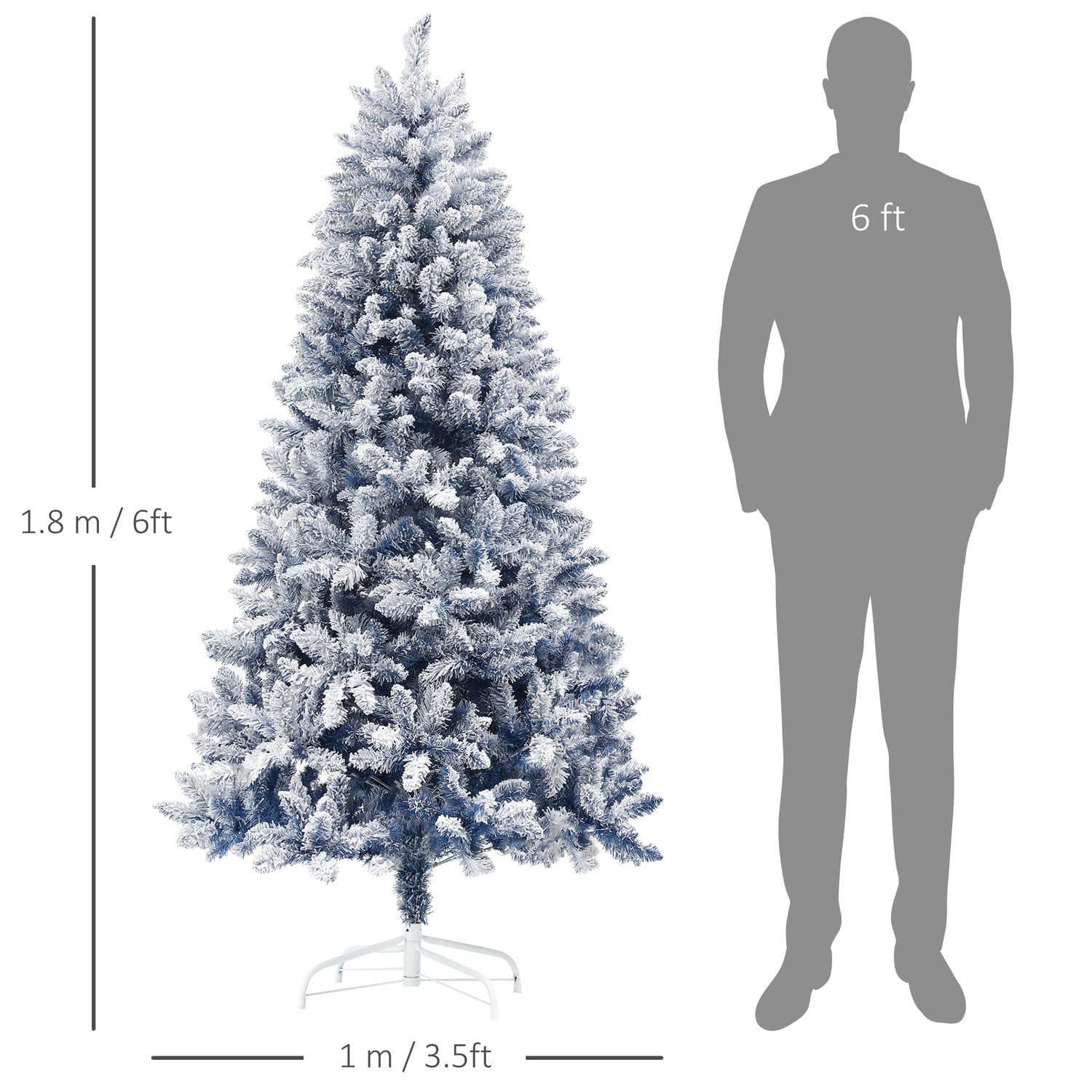 6ft Blue Flocked Christmas Tree - image 2