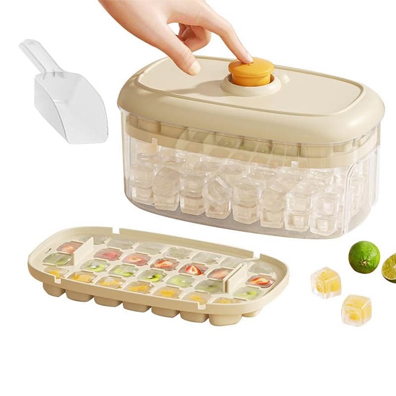 Make 56 Uniform Ice Cubes with One Press - Beige