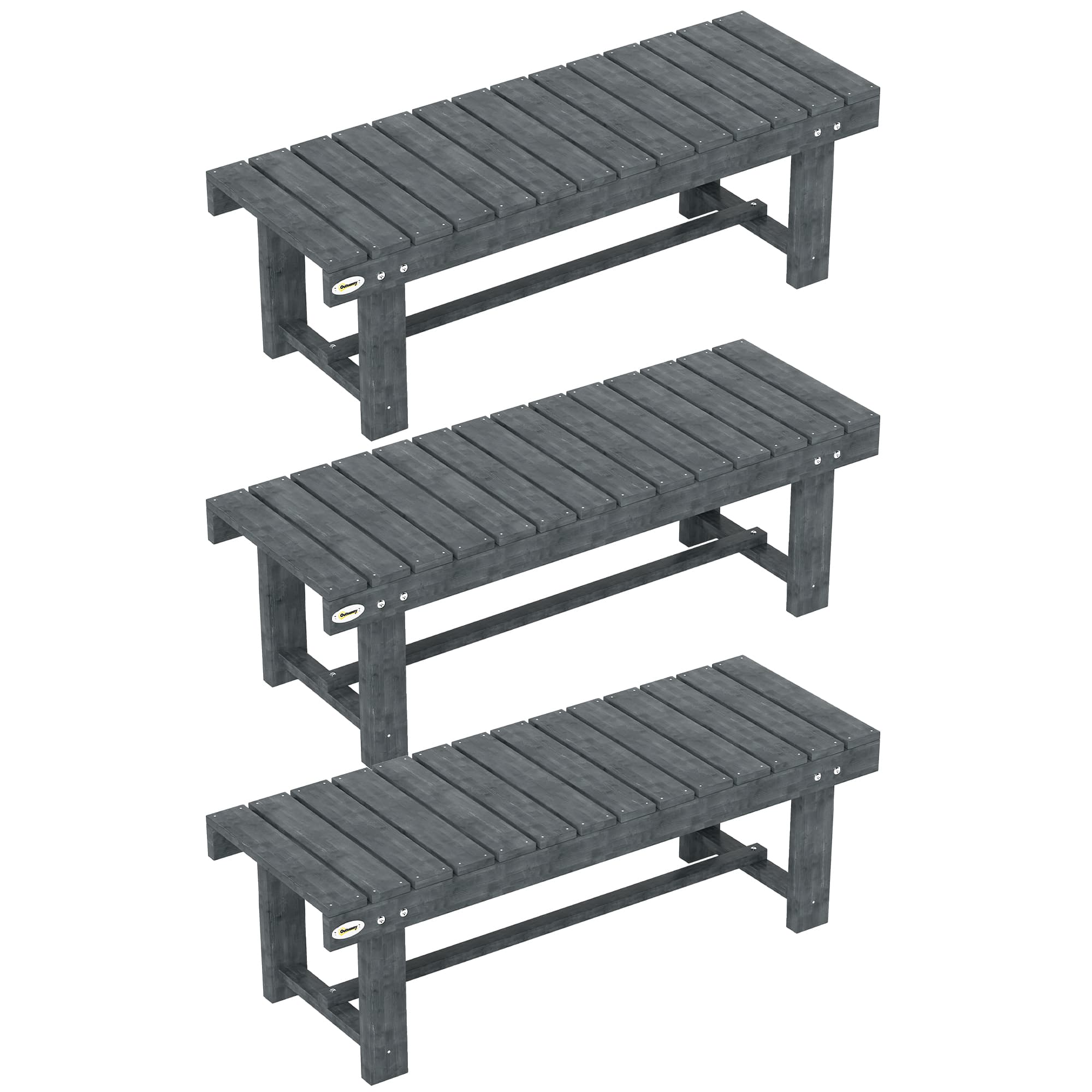 Grey Wooden Bench