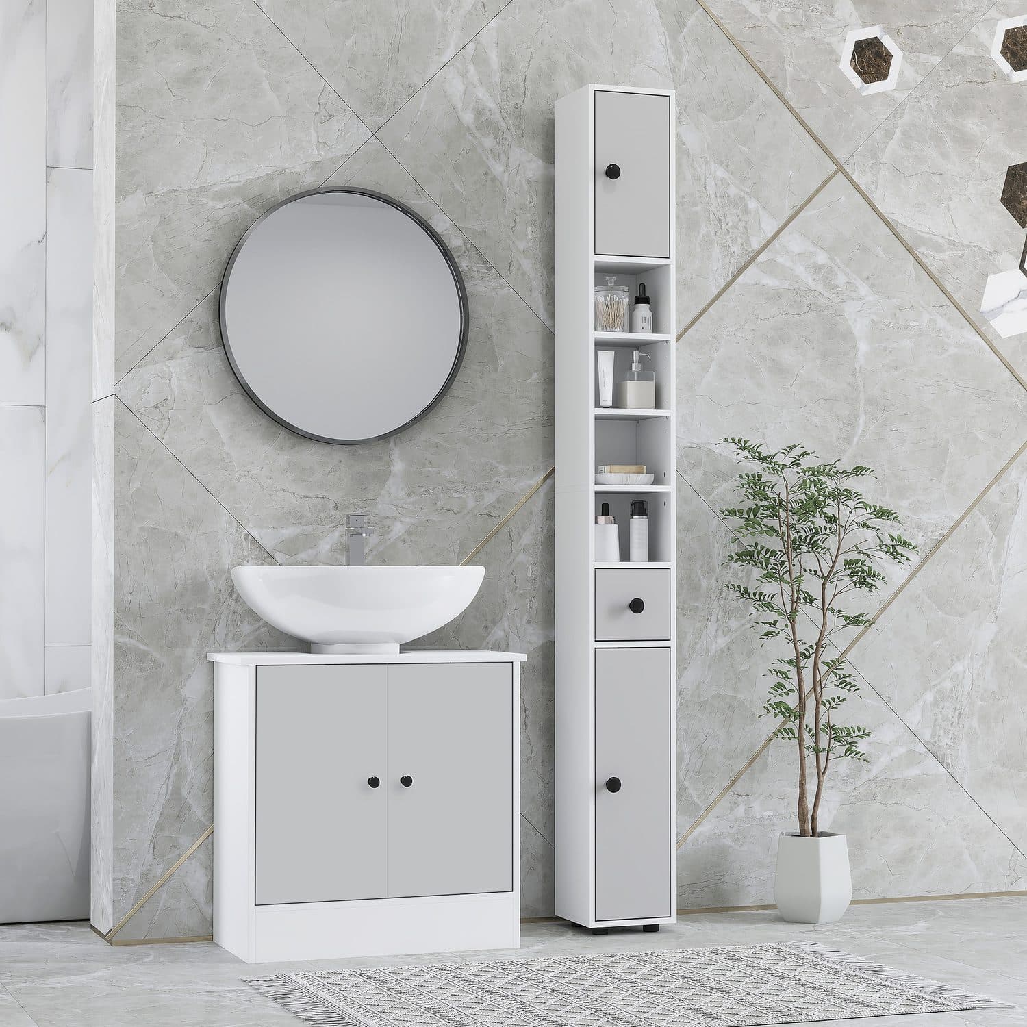 Kleankin Slim Light Grey Cabinet - image 1
