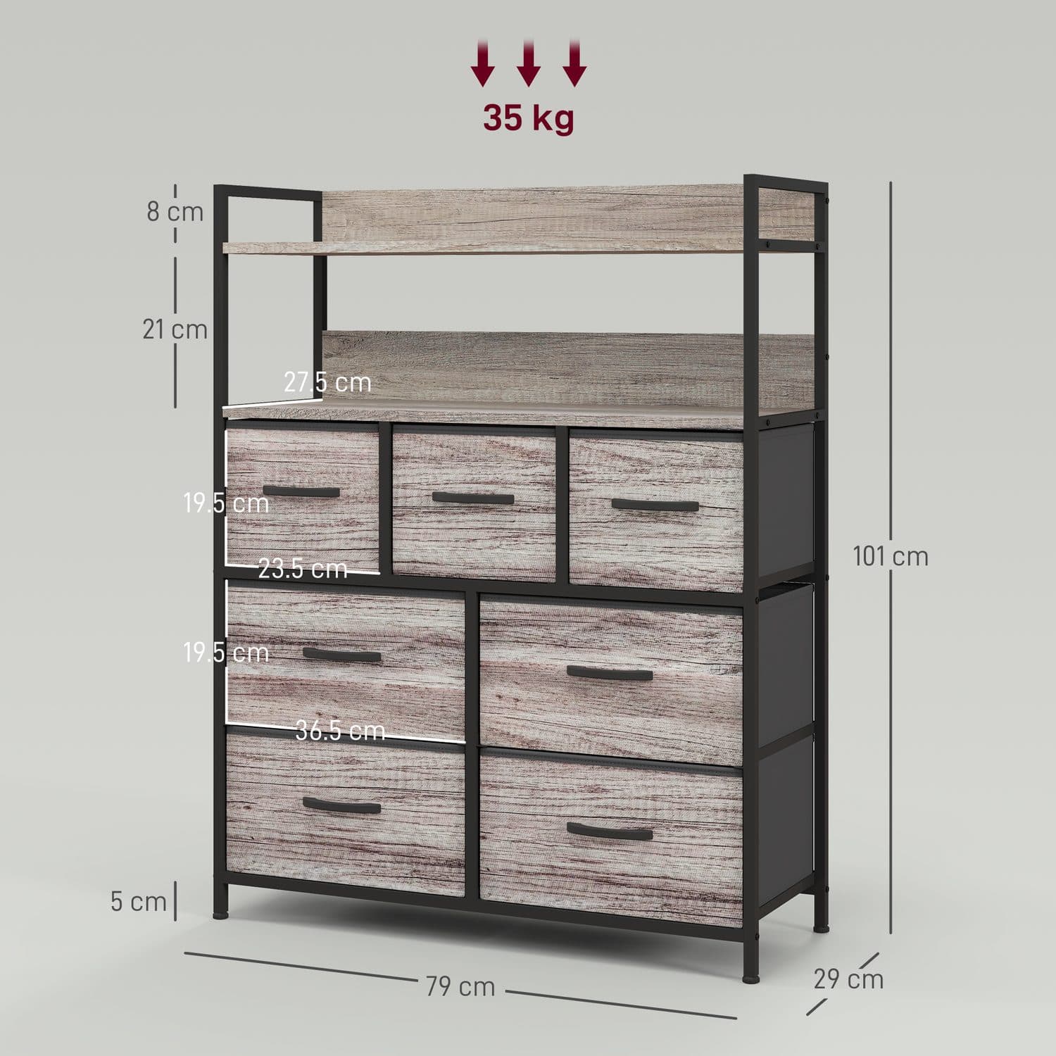 7-Drawer Rustic Grey Chest - image 3