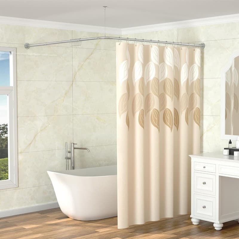 Adjustable L-Shaped Shower Rail for Corner Bath Spaces - image 6